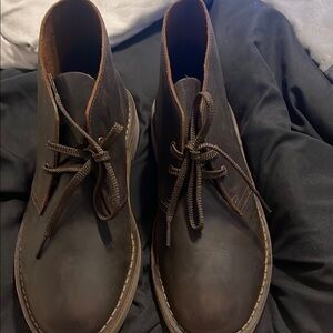Brown Leather Lace-Up Boots